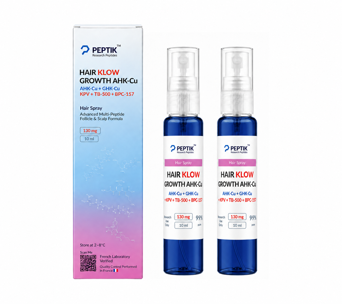 HAIR Klow GROWTH Spray Men & Women 130 mg (AHK-CU + GHK-CU + KPV + TB-500 + BPC-157) (2 Sprays)