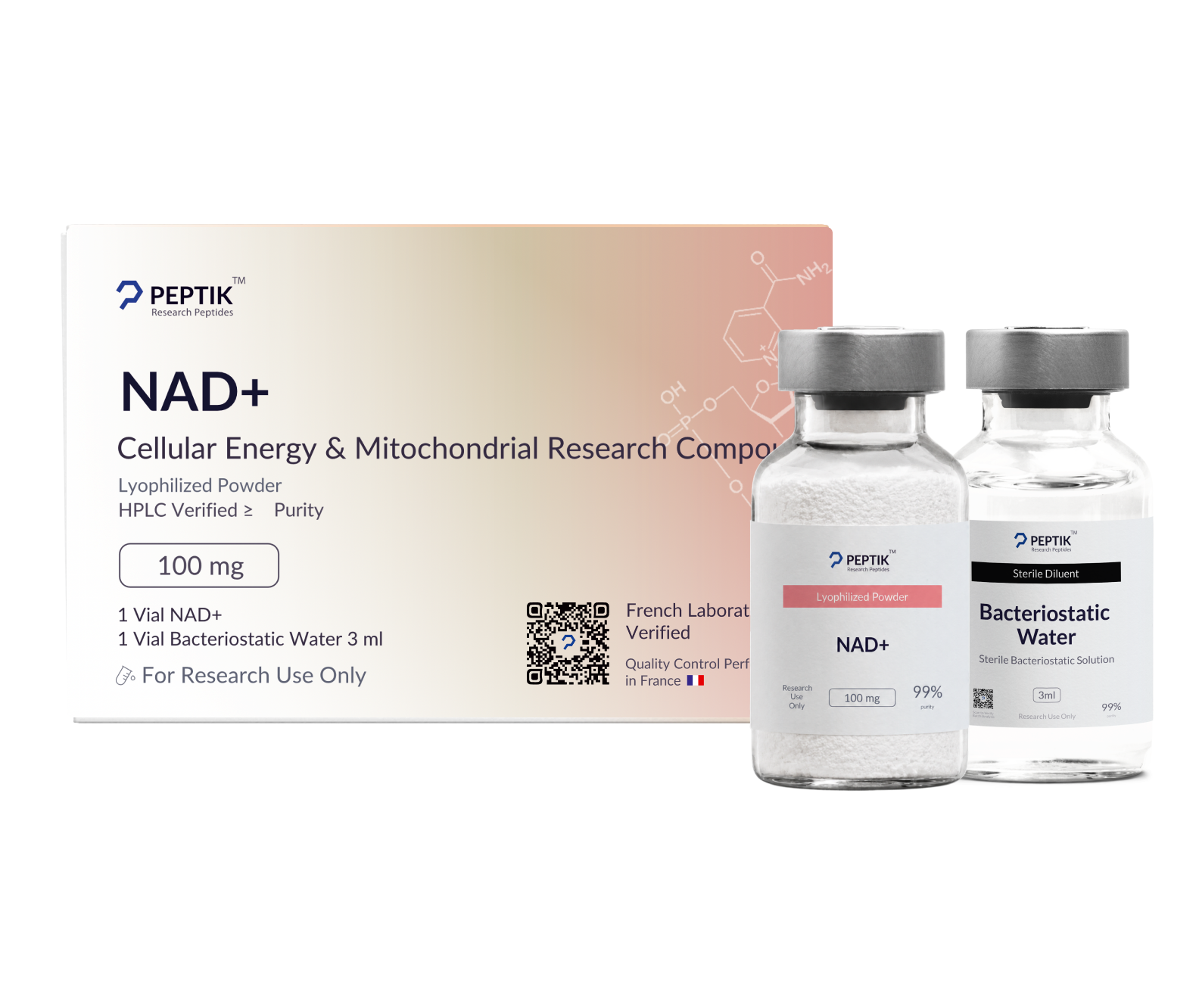 NAD+ Vial with packaging