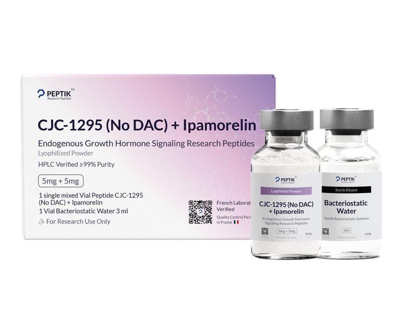 CJC-1295 (NO DAC) + Ipamorelin Lyophilized Vial + Sterile Water